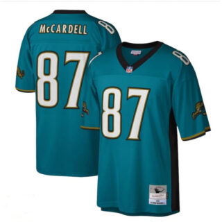 Men's Jacksonville Jaguars #87 Keenan McCardell Mitchell & Ness Teal NFL Throwback Football Jersey
