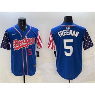 Men's Los Angeles Dodgers #5 Freddie Freeman Royal Limited Stitched Baseball Jersey