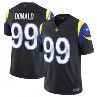 Men's Los Angeles Rams #99 Aaron Donald Black 2025 F.U.S.E. ??Rivalries?? Vapor Limited Football Stitched Jersey