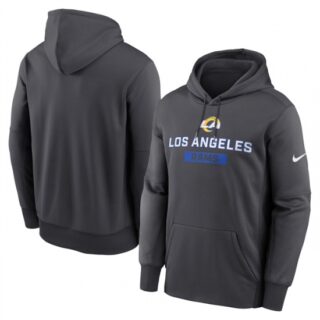 Men's Los Angeles Rams Anthracite Toss Sweep Performance Pullover Hoodie
