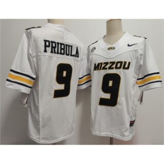 Men's Missouri Tigers #9 Beau Pribula F.U.S.E. White Rose Bowl Stitched Jersey