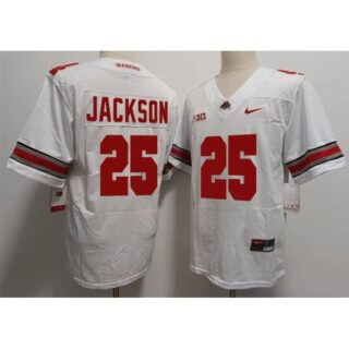 Men's Ohio State Buckeyes #25 Jackson White Limited Stitched Football Jersey