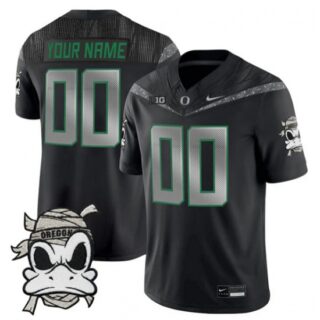 Men's Oregon Ducks Active Player Custom Black 2025 F.U.S.E. Mummy Duck Vapor Limited V1 Stitched Football Jersey