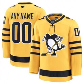 Men's Pittsburgh Penguins Active Player Custom Gold 2025 Alternate Stitched Hockey Jersey