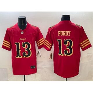 Men's San Francisco 49ers #13 Brock Purdy Red Gold 2025 F.U.S.E. Rivalries Vapor Limited Football Stitched Jersey