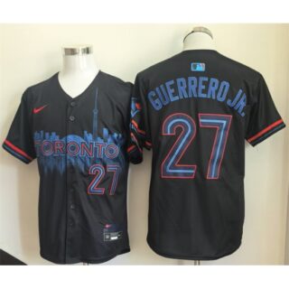 Men's Toronto Blue Jays #27 Vladimir Guerrero Jr. Navy 2024 City Connect Limited Stitched Baseball Jersey