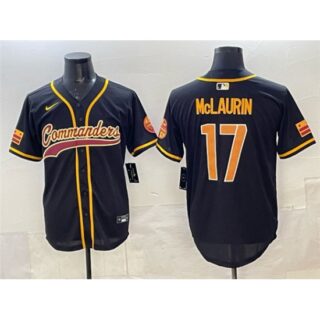 Men's Washington Commanders #17 Terry McLaurin Black Limited Stitched Baseball Jersey
