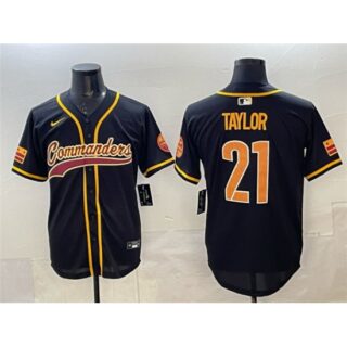 Men's Washington Commanders #21 Sean Taylor Black Limited Stitched Baseball Jersey