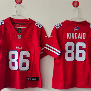 Women's Buffalo Bills #86 Dalton Kincaid Red 2023 F.U.S.E. Vapor Untouchable Limited Stitched Football Jersey(Run Small)