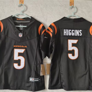 Women's Cincinnati Bengals #5 Tee Higgins Black F.U.S.E. Stitched Vapor Football Jersey(Run Small)