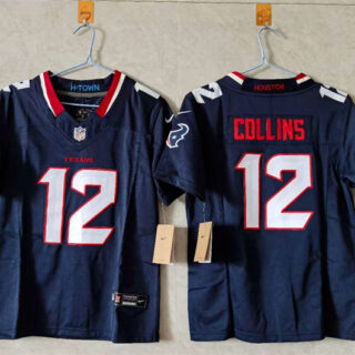 Women's Houston Texans #12 Nico Collins White 2024 F.U.S.E Vapor Stitched Jersey (Run Small) 1