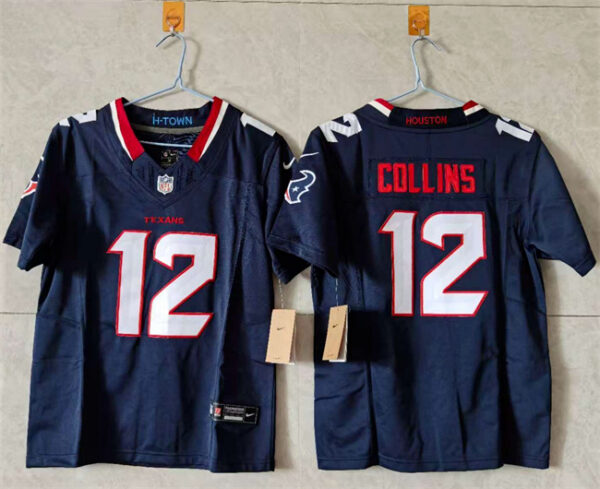 Women's Houston Texans #12 Nico Collins White 2024 F.U.S.E Vapor Stitched Jersey (Run Small) 1