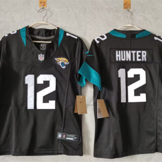 Women's Jacksonville Jaguars #12 Travis Hunter Black 2024 F.U.S.E Vapor Limited Stitched Football Jersey(Run Small)