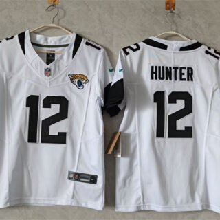 Women's Jacksonville Jaguars #12 Travis Hunter White 2024 F.U.S.E Vapor Limited Stitched Football Jersey(Run Small)