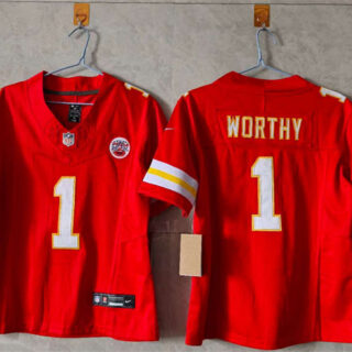 Women's Kansas City Chiefs #1 Xavier Worthy Red 2023 F.U.S.E. Vapor Untouchable Limited Stitched Jersey(Run Small)