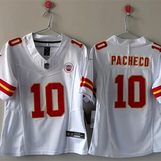 Women's Kansas City Chiefs #10 Isiah Pacheco White 2023 F.U.S.E. Vapor Untouchable Limited Stitched Jersey(Run Small)