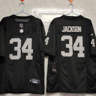 Women's Las Vegas Raiders #34 Bo Jackson Black 2025 F.U.S.E. Vapor Stitched Jersey(Run Small)