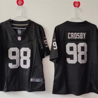 Women's Las Vegas Raiders #98 Maxx Crosby Black 2025 F.U.S.E. Vapor Stitched Jersey(Run Small)