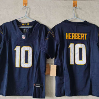 Women's Los Angeles Chargers #10 Justin Herbert Navy 2025 F.U.S.E. Alternate Vapor Limited Stitched Football Jersey(Run Small)