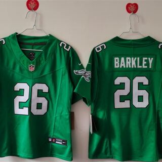 Women's Philadelphia Eagles #26 Saquon Barkley Kelly Green F.U.S.E. Vapor Untouchable Limited Stitched Football Jersey(Run Small)