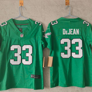 Women's Philadelphia Eagles #33 Cooper DeJean Kelly Green F.U.S.E. Vapor Untouchable Limited Stitched Football Jersey(Run Small)