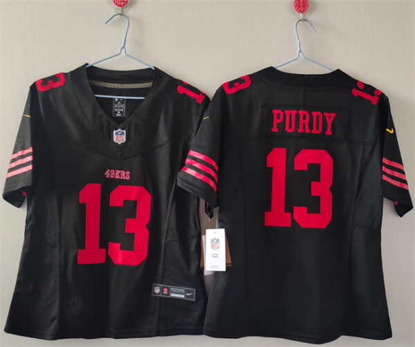 Women's San Francisco 49ers #13 Brock Purdy Black F.U.S.E Vapor Untouchable Stitched Jersey(Run Small)