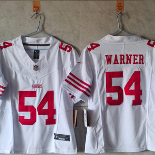 Women's San Francisco 49ers #54 Fred Warner White F.U.S.E Vapor Untouchable Stitched Jersey(Run Small)