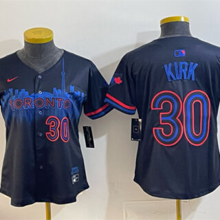 Youth Toronto Blue Jays #30 Alejandro Kirk Navy 2024 City Connect Limited Stitched Baseball Jersey(Run Small)