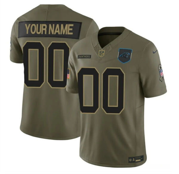 Youth Carolina Panthers Active Player Custom Olive 2025 F.U.S.E. Salute to Service Limited Stitched Football Jersey