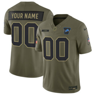 Youth Detroit Lions Active Player Custom Olive 2025 F.U.S.E. Salute to Service Limited Stitched Football Jersey
