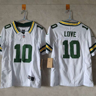 Youth Green Bay Packers #10 Jordan Love White 2024 F.U.S.E Vapor Limited Stitched Football Jersey