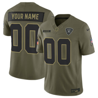 Youth Las Vegas Raiders Active Player Custom Olive 2025 F.U.S.E. Salute to Service Limited Stitched Football Jersey