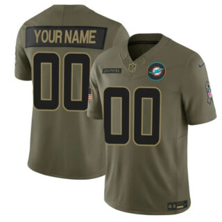 Youth Miami Dolphins Active Player Custom Olive 2025 F.U.S.E. Salute to Service Limited Stitched Football Jersey