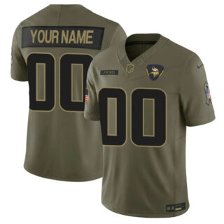 Youth Minnesota Vikings Active Player Custom Olive 2025 F.U.S.E. Salute to Service Limited Stitched Football Jersey