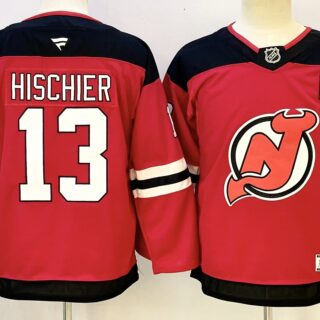 Youth New Jersey Devils #13 Nico Hischier Red 2024-25 Home With C Patch Stitched Hockey Jersey