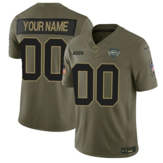 Youth New York Jets Active Player Custom Olive 2025 F.U.S.E. Salute to Service Limited Stitched Football Jersey