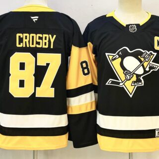 Youth Pittsburgh Penguins #87 Sidney Crosby Black 2024-25 Alternate Wich C Patch Stitched Hockey Jersey