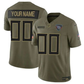 Youth Tennessee Titans Active Player Custom Olive 2025 F.U.S.E. Salute to Service Limited Stitched Football Jersey