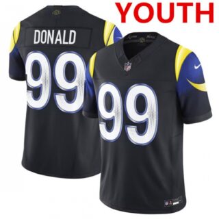 Youth Los Angeles Rams #99 aaron donald midnight blue 2025 F.U.S.E. Rivalries vapor limited football stitched jersey