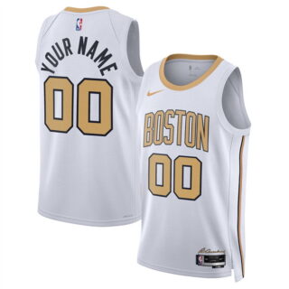 Men's Boston Celtics Active Player Custom White 2025 26 City Edition Stitched Basketball Jersey