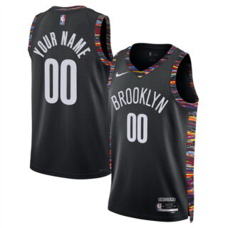 Men's Brooklyn Nets Active Player Custom Black 2025 26 City Edition Stitched Basketball Jersey