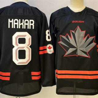 Men's Canada Hockey #8 Cale Makar Black Stitched Jersey