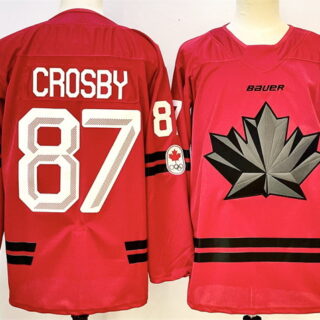 Men's Canada Hockey #87 Sidney Crosby Red Stitched Jersey