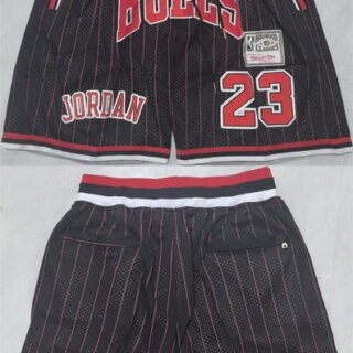 Men's Chicago Bulls #23 Michael Jordan Black Shorts (Run Small)