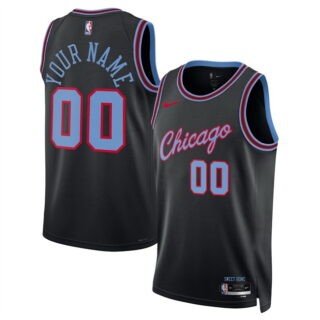 Men's Chicago Bulls Active Player Custom Black 2025 26 City Edition Stitched Basketball Jersey