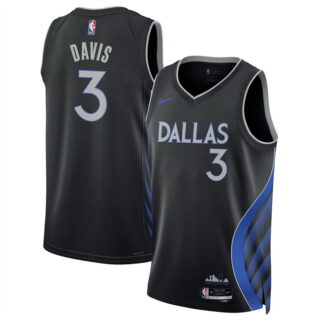 Men's Dallas Mavericks #3 Anthony Davis Black 2025 26 City Edition Stitched Basketball Jersey