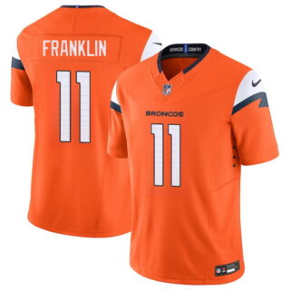 Men's Denver Broncos #11 Troy Franklin Orange 2025 F.U.S.E. Vapor Limited Stitched Football Jersey