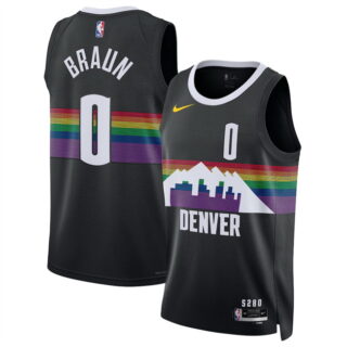 Men's Denver Nuggets #0 Christian Braun Black 2025 26 City Edition Stitched Basketball Jersey