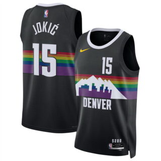 Men's Denver Nuggets #15 Nikola Jokic Black 2025 26 City Edition Stitched Basketball Jersey