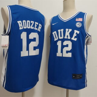 Men's Duke Blue Devils #12 Cameron Boozer Blue Stitched Basketball Jersey